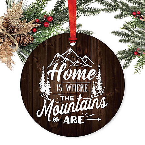 Metal Rustic Ornament Home Mountains