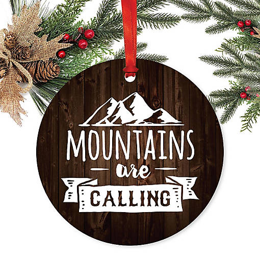 Metal Rustic Ornament Mountains Calling