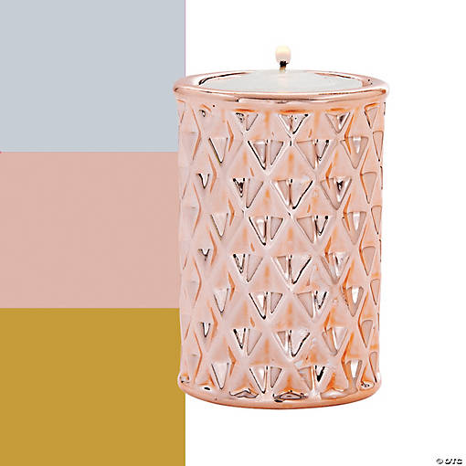 Metallic Geometric Candle Holders - 3 Pc.