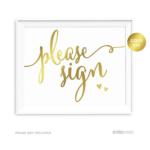 Metallic Gold Please Sign 8.5x11