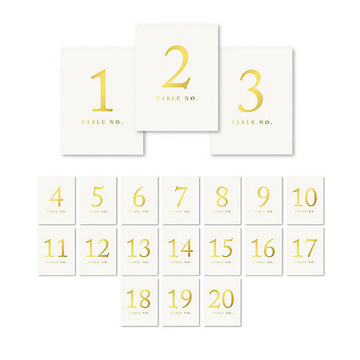 Metallic Gold Table Numbers 1-20 4x6