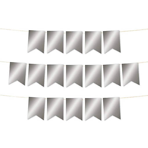 Metallic Silver Pennant Banner