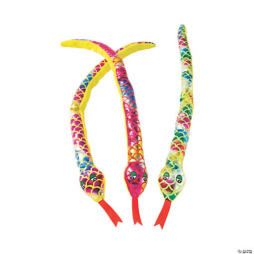 Metallic Stuffed Snakes - 12 Pc.