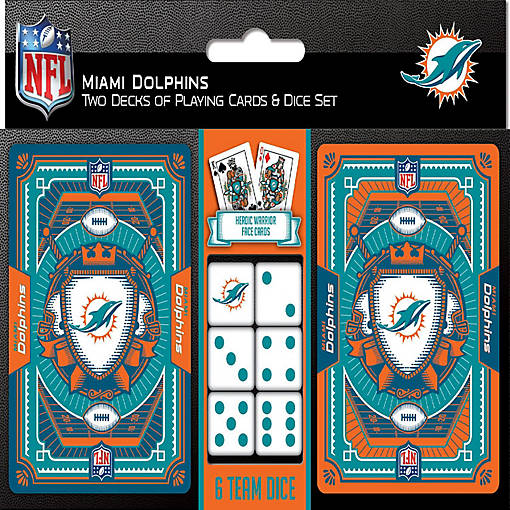 Miami Dolphins - 2-Pack Playing Cards &amp; Dice Set