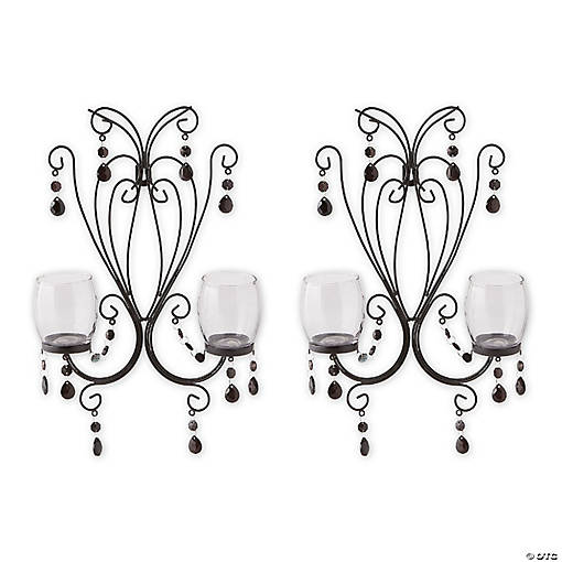 Midnight Elegance Candle Wall Sconces 15" Tall