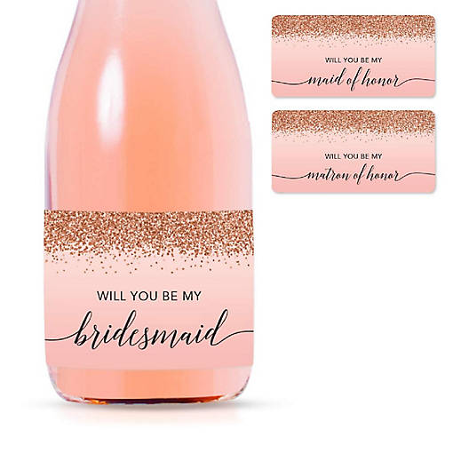Mini Champagne Bridesmaid Proposal Rose