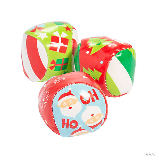 Mini Christmas Pattern Kickballs - 12 Pc.