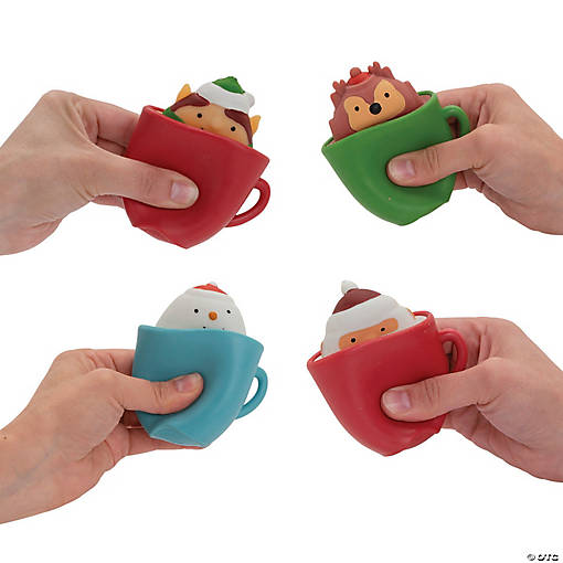 Mini Christmas Squeeze Cup Characters - 12 Pc.