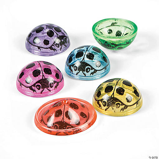 Mini Glitter Ladybug Poppers - 12 Pc.