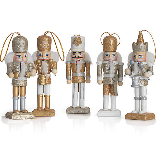 Mini Gold and silver Nutcrackers 5pk