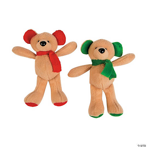 Mini Holiday Stuffed Bears - 12 Pc.