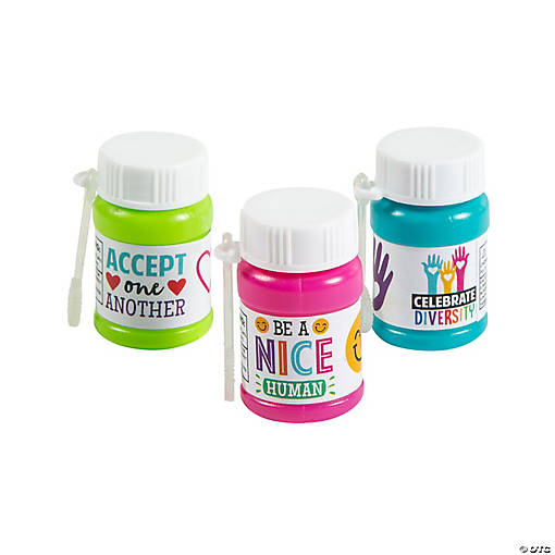 Mini Humankind, Unity &amp; Diversity Bubble Bottles - 24 Pc.