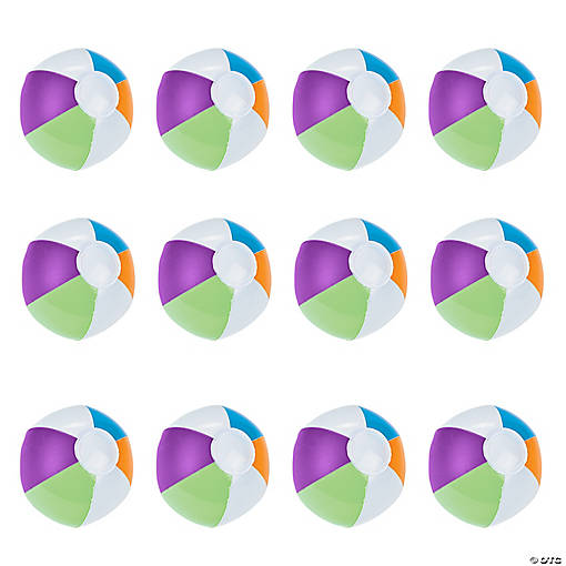 Mini Inflatable 5" Bright Spring Beach Balls - 12 Pc.