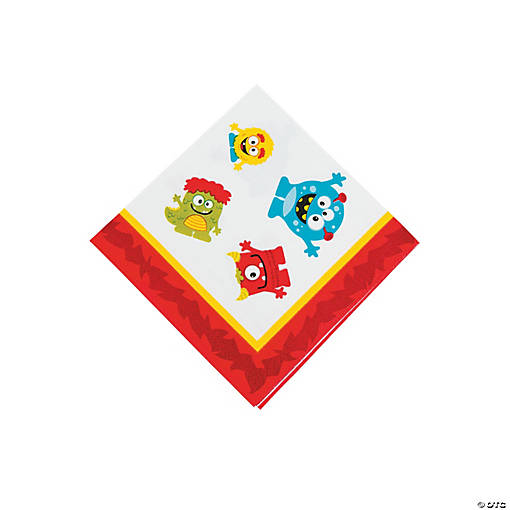 Mini Monster Beverage Napkins - 16 Pc.