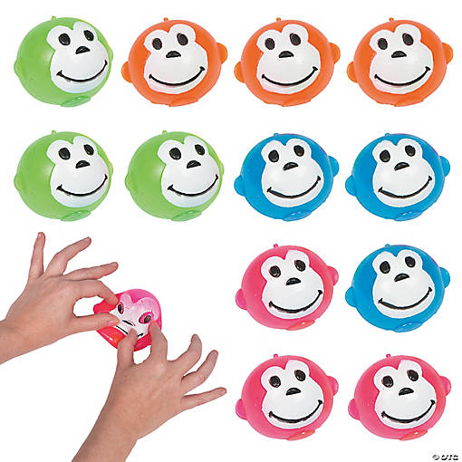 Mini Neon Monkey Splat Balls - 12 Pc.