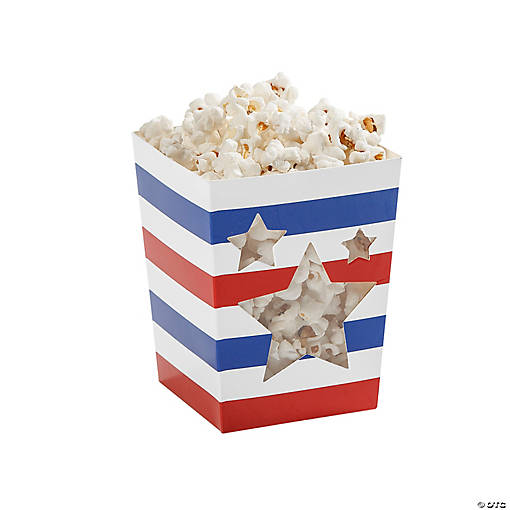 Mini Patriotic Popcorn Boxes - 12 Pc.