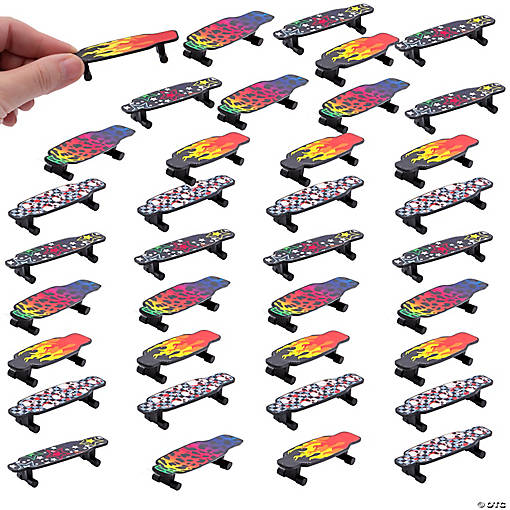 Mini Patterned Finger Deck Longboards - 36 Pc.