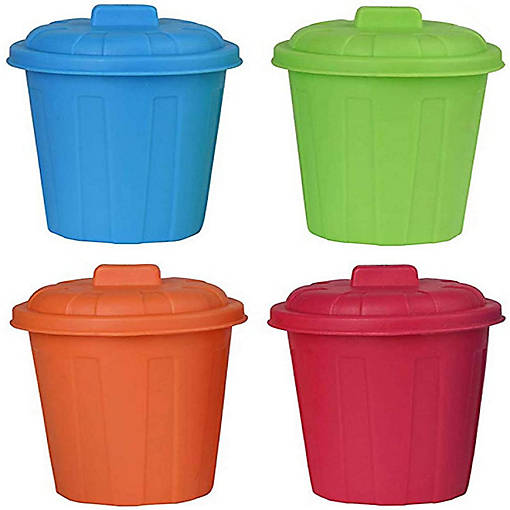 Mini Plastic Garbage Cans 8 Pack 3.5"X3.5"X4"