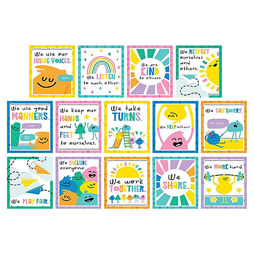 Mini Posters: Rules for a Happy Class Poster Set
