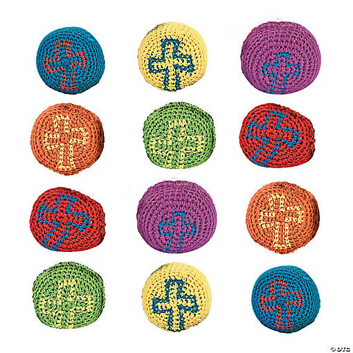 Mini Religious Cross Kickballs - 12 Pc.
