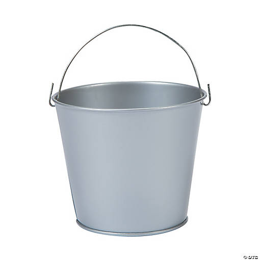 Mini Silvertone Favor Pails - 12 Pc.