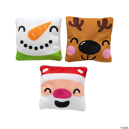 Mini Square Stuffed Christmas Characters - 12 Pc.