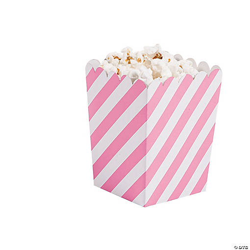 Mini Striped Popcorn Boxes - 24 Pc.