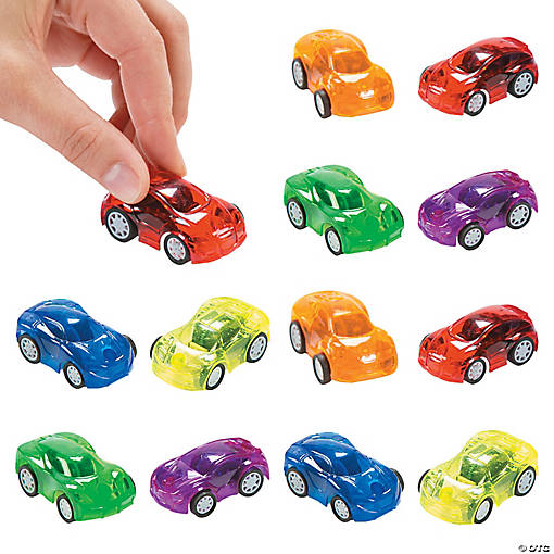 Mini Transparent Pull-Back Cars - 12 Pc.