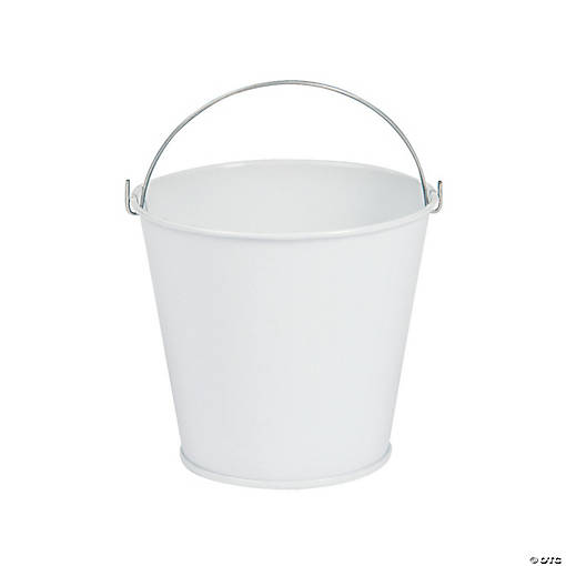 Mini White Favor Pails - 12 Pc.