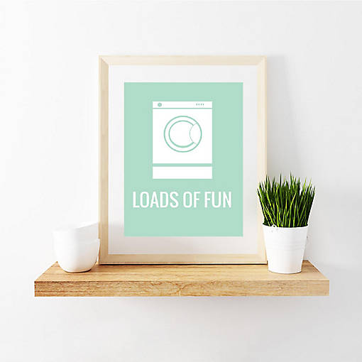 Mint Green Laundry Loads Fun 8.5x11
