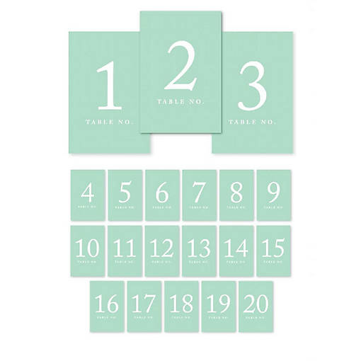 Mint Green Perforated Numbers 1 20