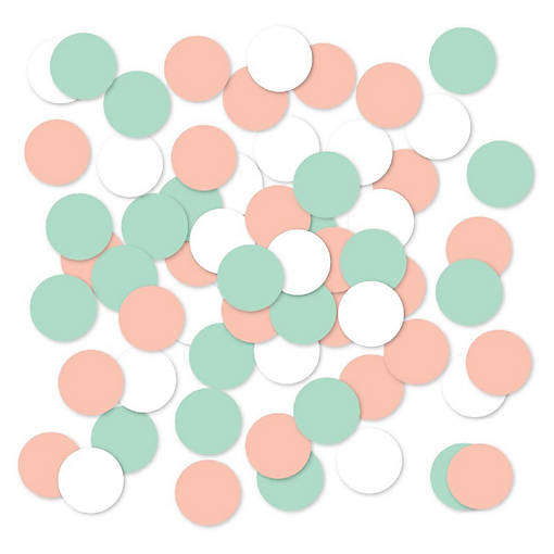 Mint White Peach Confetti 180-Pack