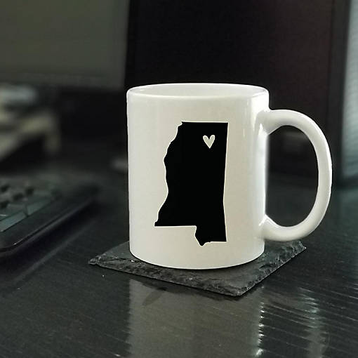 Mississippi State Heart Ceramic Mug