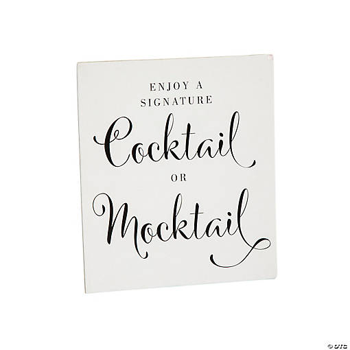 Mocktail Table Sign with Easel