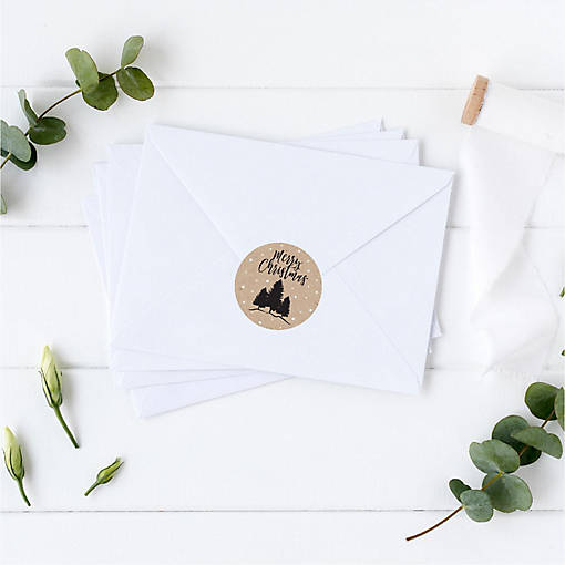 Modern Black Forest Christmas Gift Label