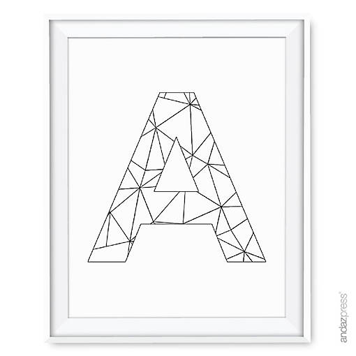 Modern Black White Geometric A 8.5x11