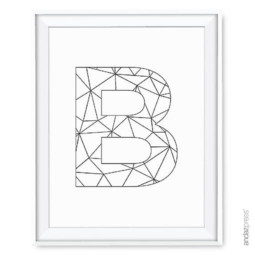 Modern Black White Geometric B 8.5x11