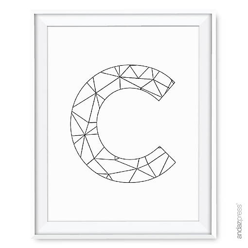 Modern Black White Geometric C 8.5x11
