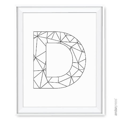 Modern Black White Geometric D 8.5x11