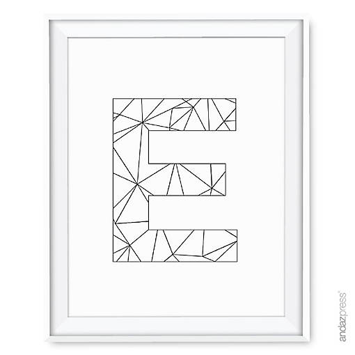Modern Black White Geometric E 8.5x11