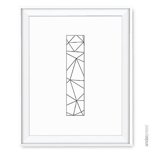 Modern Black White Geometric I 8.5x11