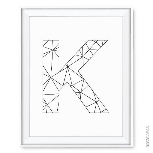 Modern Black White Geometric K 8.5x11