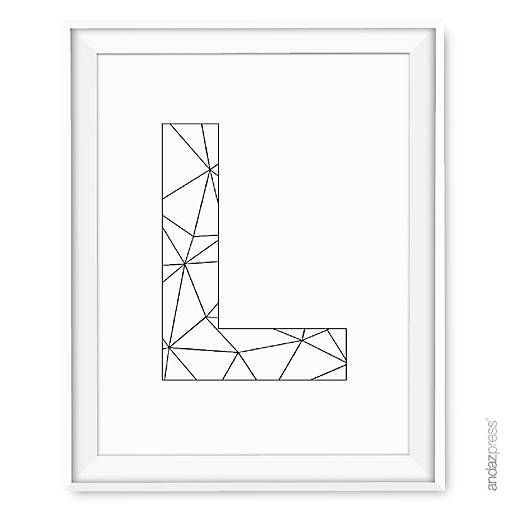 Modern Black White Geometric L 8.5x11