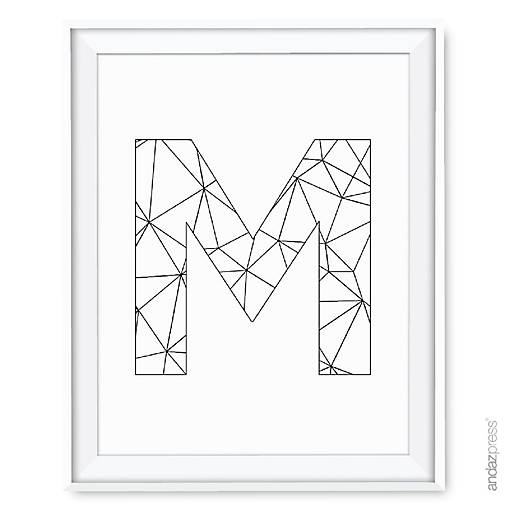 Modern Black White Geometric M 8.5x11