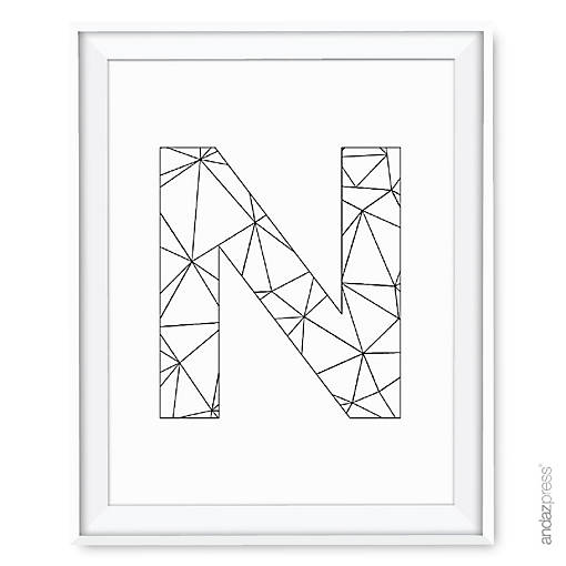 Modern Black White Geometric N 8.5x11