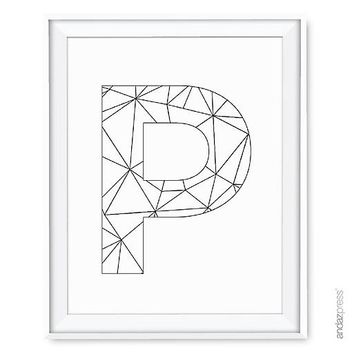 Modern Black White Geometric P 8.5x11