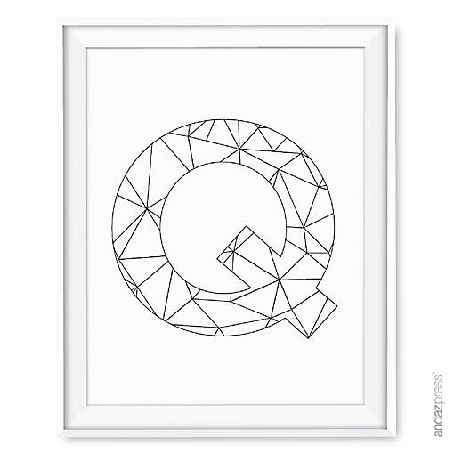 Modern Black White Geometric Q 8.5x11