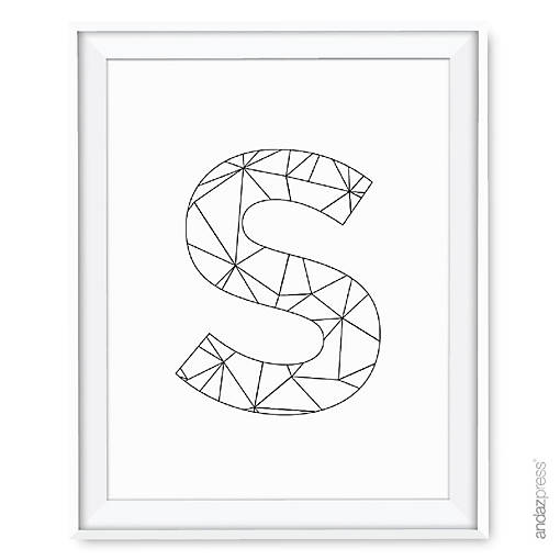 Modern Black White Geometric S 8.5x11