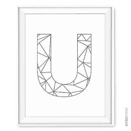 Modern Black White Geometric U 8.5x11