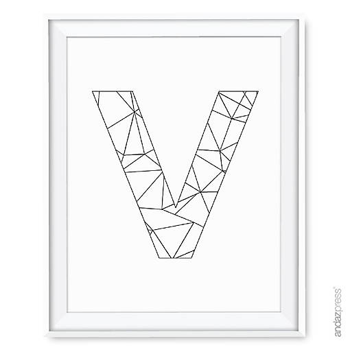 Modern Black White Geometric V 8.5x11